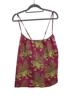 NWT Print Fresh Bagheera Hot Pink Tiger Cami PJ Pajama Top Size XL Boho